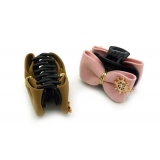 韩版时尚风格 淑女格子布艺 蝴蝶结爪夹抓夹发夹 -甜美发饰发夹