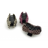 韩版时尚风格 淑女格子布艺 蝴蝶结爪夹抓夹发夹 -甜美发饰发夹