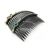 点钻插梳 发插刘海夹  水钻发夹 韩版发饰 -长款水钻发梳