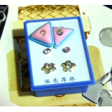 可爱点钻新款耳钉三件套