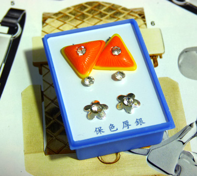 可爱点钻新款耳钉三件套