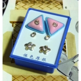 可爱点钻新款耳钉三件套
