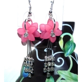 亚太时尚流行亮钻彩花钻坠耳环