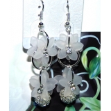 亚太复古流行亮钻烫金珍珠耳环