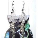 清新亚太流行亮钻花环珍珠耳环