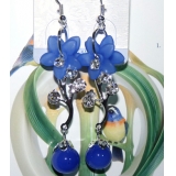 时尚亚太流行亮钻花环梅枝珍珠耳环