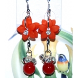 时尚亚太流行亮钻花环珍珠烫金吊坠耳环