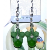 时尚亚太流行亮钻花环珍珠烫金吊坠耳环