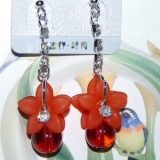 时尚亚太流行亮钻花环珍珠烫金吊坠耳环