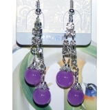 时尚亚太流行亮钻花环珍珠烫金吊坠耳环