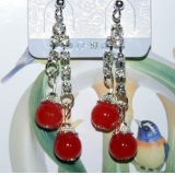 时尚亚太流行亮钻花环珍珠烫金吊坠耳环