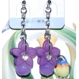 时尚亚太流行亮钻花环珍珠烫金吊坠耳环