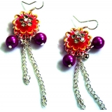 亚太/流行/花环亮钻系列/蒲公英种子挂坠/精美/耳环/耳线/耳坠