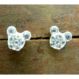 韩国韩版饰品 高雅简约 超可爱白搭 白金耳钉 女款 耳饰品