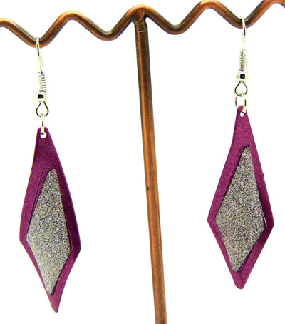 欧美流行耳饰 菱形水滴桃...