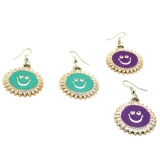 夏季新品 糖果色可爱笑脸耳环 韩版耳饰 时尚清新耳坠