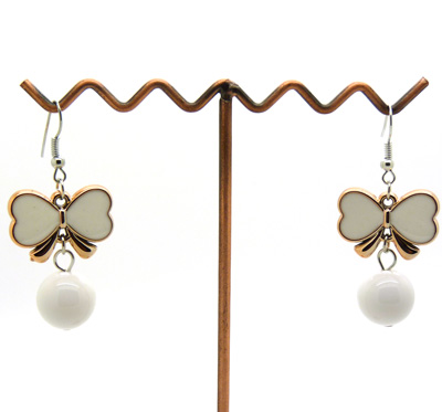 韩版蝴蝶转运珠耳钉 韩国...