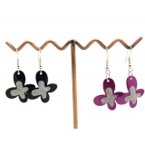 韩版蝴蝶耳饰 时尚合金耳坠 磨砂潮流个性蝴蝶耳环 炫丽耳钉耳饰