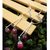 韩版耳环 时尚防过敏水钻珍珠球耳钉耳坠合金气质满钻耳饰新款