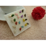 特价潮流耳钉老银匠工艺景泰蓝手工饰品耳钉合金耳饰品 花朵耳环葡萄耳钉爱心耳钉