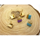 韩国时尚个性合金简约复古耳钉 小苹果耳环时尚猫头耳饰品 女士潮流耳钉