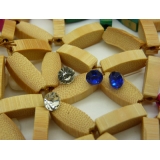 全网最低价炫彩水钻防过敏针韩版耳钉地摊小饰品批发 首饰韩版镶钻锆石1号