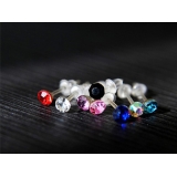 2014畅销全网最低价炫彩水钻防过敏针韩版耳钉地摊小饰品批发首饰韩版镶钻锆石7号