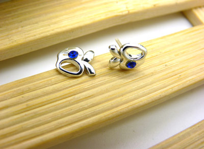 韩国甜美锆石耳饰品 防过敏女士耳钉 生日礼物时尚苹果爱心合金耳饰