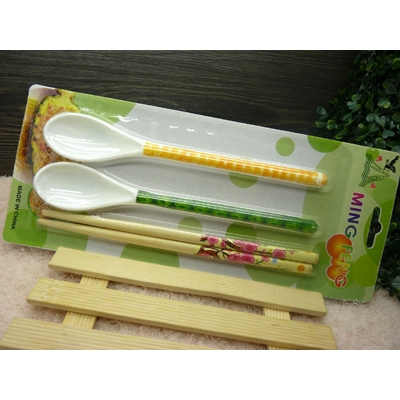 快乐童年 儿童餐具 2勺1筷组合	
