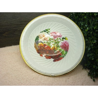 密胺/仿瓷长方型盘子 仿瓷餐具 碟子 菜盘 鱼盘-999圆百花盘