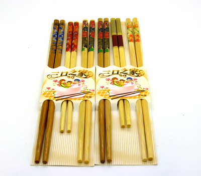 时尚亲子筷情侣筷家庭筷 3双装竹筷子 三口之家筷子