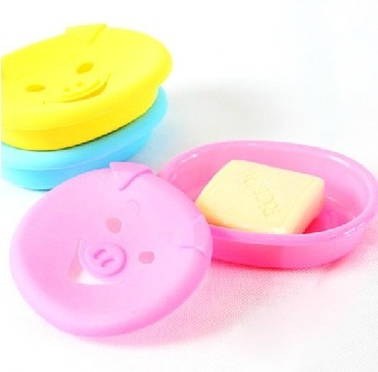 可爱卡通小猪猪双层皂盒(独特滤水功能)