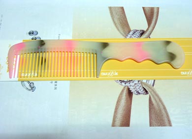 时尚波浪把仿玉梳