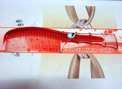 双色竹把亮梳