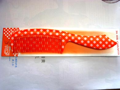 个性花彩小格子梳（8812）