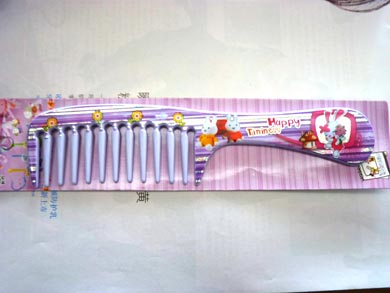 卡通花彩卡通宽齿梳（9911）