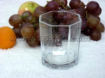 正品雅特蓝精品酒店超市专供晶质玻璃杯-钢化小八角杯53306