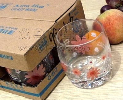 正品雅特蓝精品酒店超市专供晶质玻璃杯-9901-6印花杯