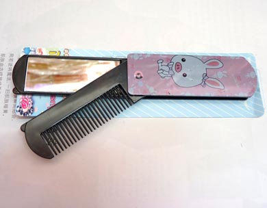 可爱卡通小镜带梳（5045）