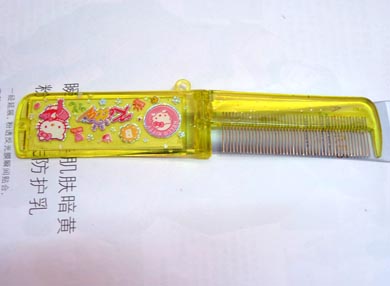 可爱伸展按摩带镜梳（0344）