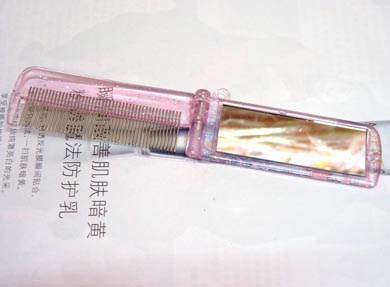 可爱伸展按摩带镜梳（0344）