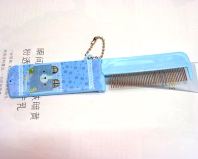 可爱伸展按摩带镜梳（0344）
