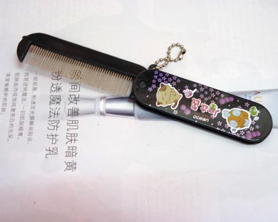 可爱伸展按摩带镜梳（0355）