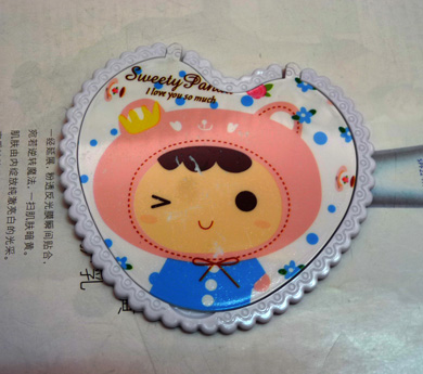 可爱心形卡通花边小镜（021）