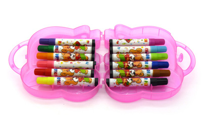 塑料盒装水彩笔 12支/盒 学生绘画水彩笔 -12支盒装水彩笔（578-12）