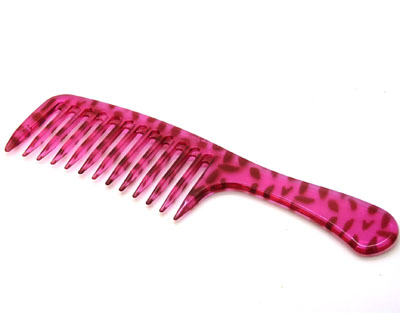 性感时尚美发梳 宽齿梳 卷发梳 大梳子 直发梳 洗澡梳----9810豹纹大齿梳