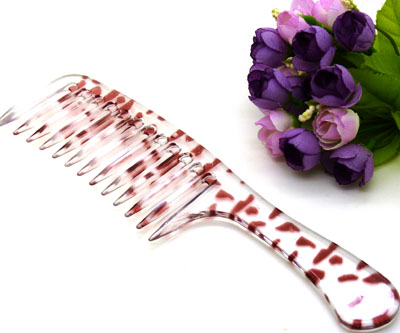 性感时尚美发梳 宽齿梳 卷发梳 大梳子 直发梳 洗澡梳----9810豹纹大齿梳