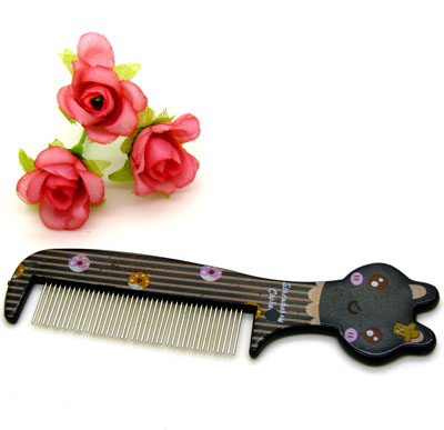 可爱小猫公仔铁齿梳 便携卡通梳子 钢齿小梳 化妆梳----001卡通铁齿梳