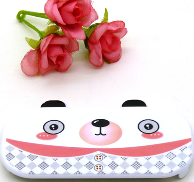 可爱小熊便携卡通梳子 钢齿小梳 化妆梳 折叠式梳子 镜梳套装----0856卡通铁齿带镜梳