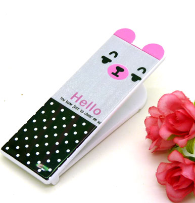 可爱卡通便携卡通梳子 钢齿小梳 化妆梳 折叠式梳子 镜梳套装----0854卡通铁齿带镜梳